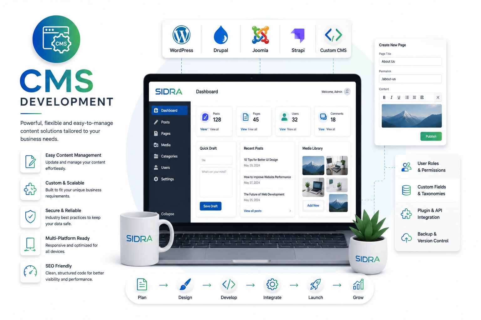 CMS development with WordPress and content tools